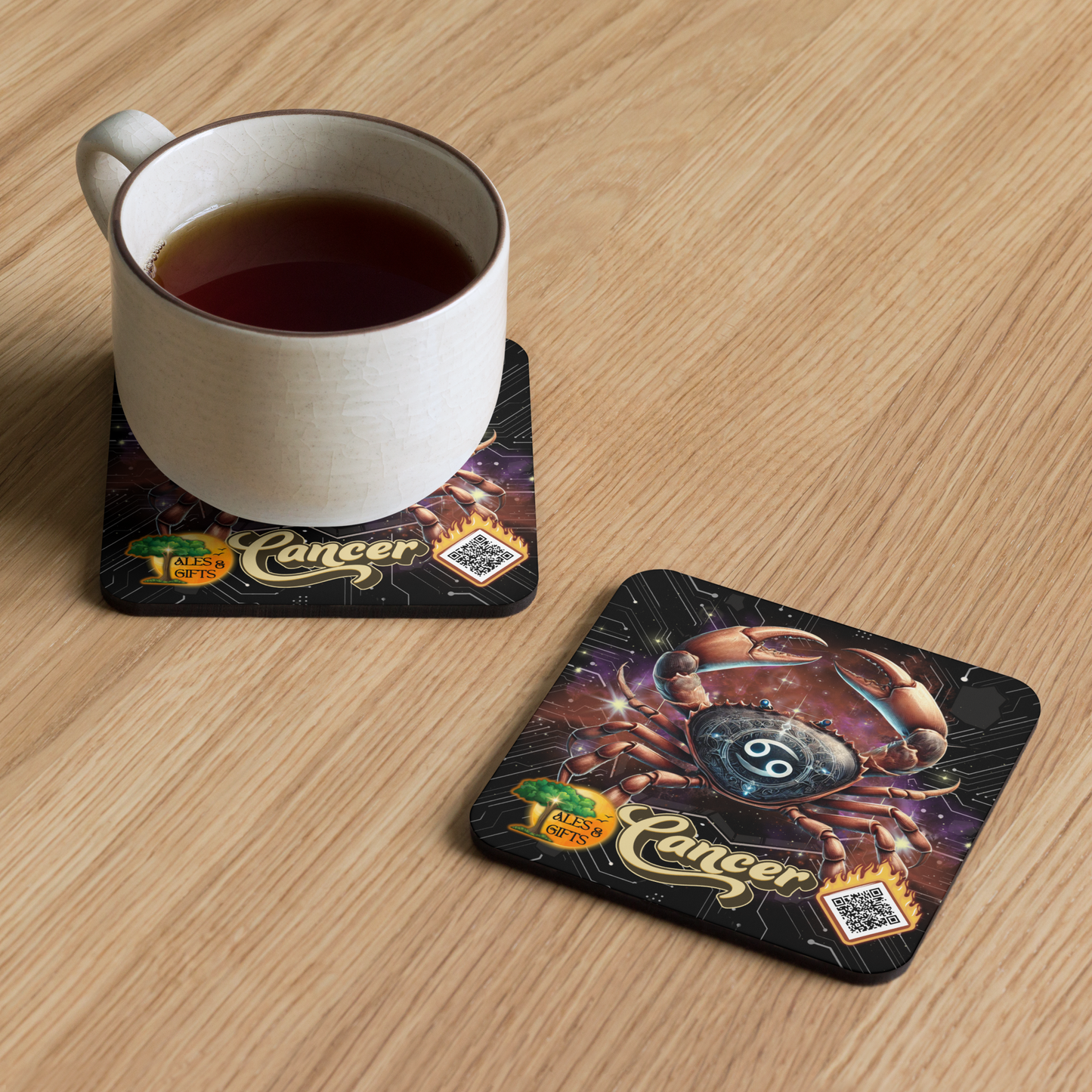 Cancer Cork-back Coaster (4 pieces)
