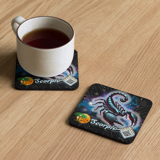 Scorpio Cork-back Coaster (4 pieces)